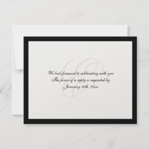 Black border shimmer traditional wedding response