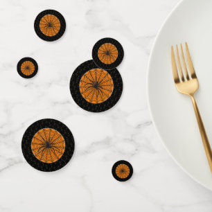 Black Border Spider Web And Black Spider Halloween Confetti