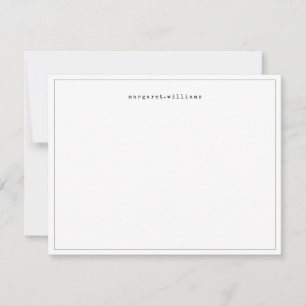 Black Border Vintage Typewriter Name Note Card