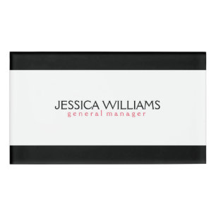 Black Border White Background Name Tag