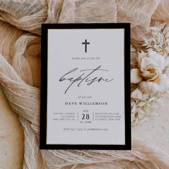 black borders baptism invitation (Creator Uploaded)