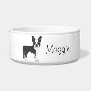 Black Boston Terrier Cute Cartoon Dog With A Name