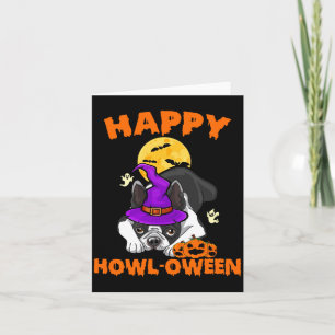 Black Boston Terrier Witch Costume Dog Lover Happy Card