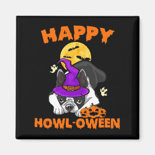 Black Boston Terrier Witch Costume Dog Lover Happy Magnet