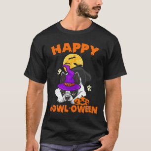Black Boston Terrier Witch Costume Dog Lover Happy T-Shirt