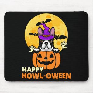 Black Boston Terrier Witch Dog Lover Happy Mouse Pad