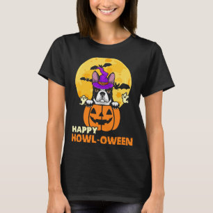 Black Boston Terrier Witch Dog Lover Happy T-Shirt