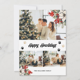 Black Botanical Photo Happy Howlidays Holiday Card