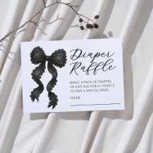 Black Bow Baby Shower Diaper Raffle