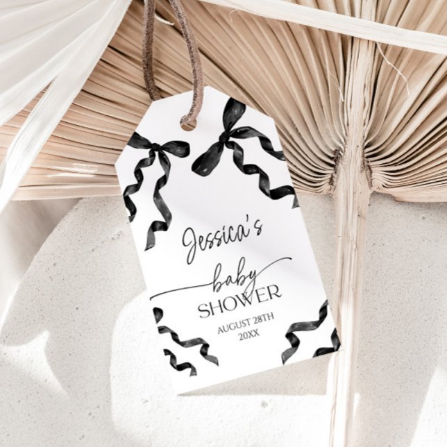 Black Bow Baby Shower  Gift Tags (Creator Uploaded)