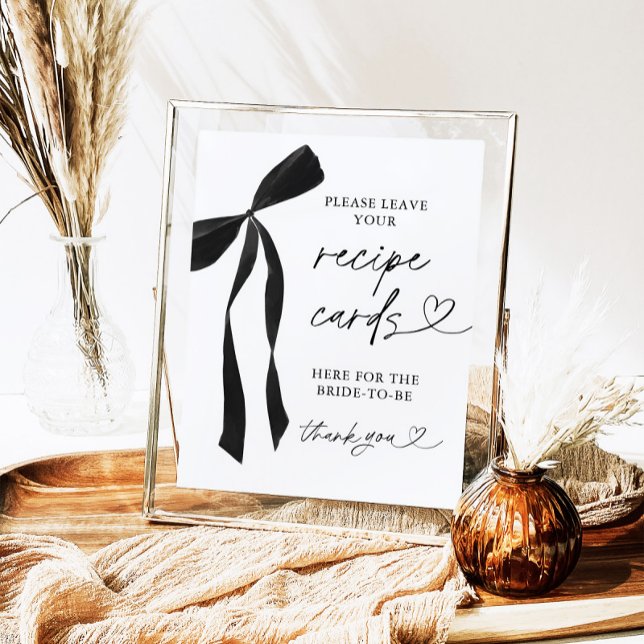 Black Bow Bridal Recipe Cards Sign (Creator Uploaded)