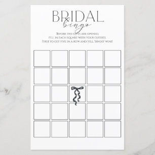 Black Bow Bridal Shower Bingo Game