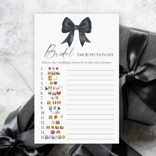 Black bow Bridal shower emoji pictionary (Creator Uploaded)