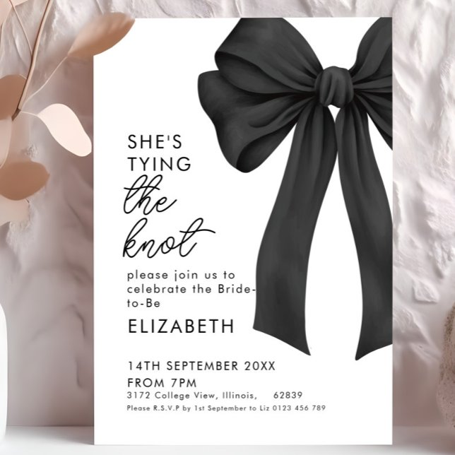 Black Bow Bridal Shower  Invitation (Creator Uploaded)