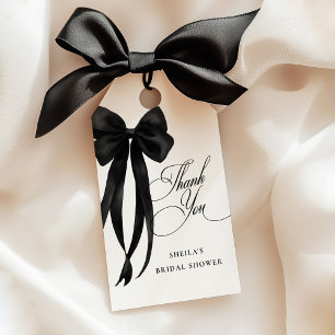 Black Bow Bridal Shower Thank You Gift Tags