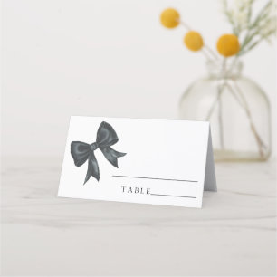 black bow bridal shower - wedding place cards