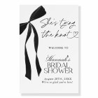 Black Bow Bridal Shower Welcome Sign