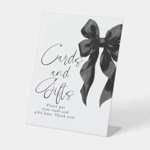 Black Bow Cards and Gifts Bridal Shower Pedestal Sign
