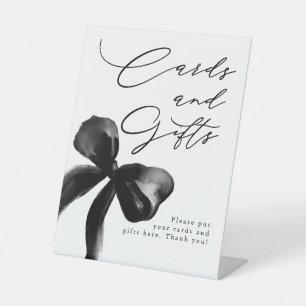 Black Bow Cards and Gifts Bridal Shower Pedestal Sign
