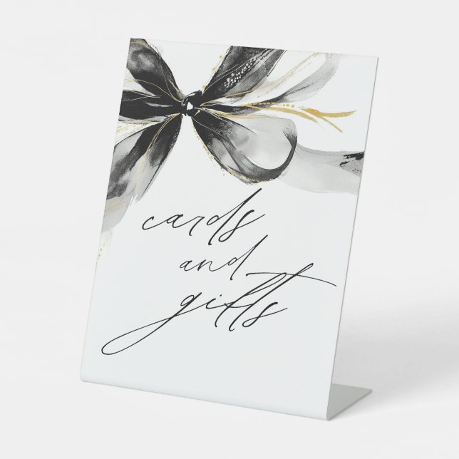 Black Bow Cards and Gifts Bridal Shower Pedestal Sign (Front)