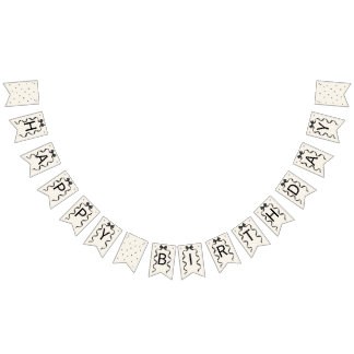 Black Bow Coquette Birthday  Bunting