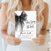 Black Bow Coquette Shes Tying Knot Bridal Shower