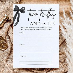 Black Bow Coquette Two Truths and a Lie Game Invitation
