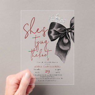 Black Bow ⎮Elegance Bridal Shower Acrylic Invitations