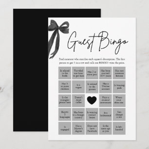 Black Bow Find the Guest Bingo Bridal Shower Game Invitation