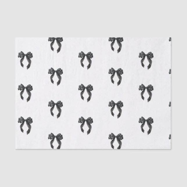 Black Bow french Bridal Shower Mon Cherie Tissue Paper (Front)
