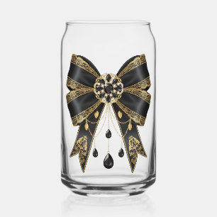 black bow  gala can glass