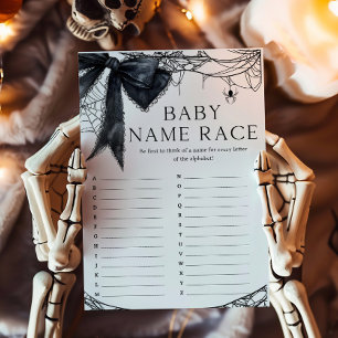 Black Bow Gothic Little Boo Baby Name Race Game