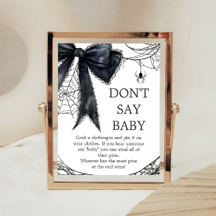 Black Bow Gothic Little Boo Don't Say Baby Sign
