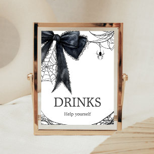 Black Bow Gothic Little Boo Drinks Sign