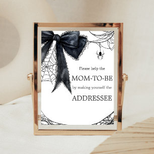 Black Bow Gothic Little Boo Envelope Station Sign