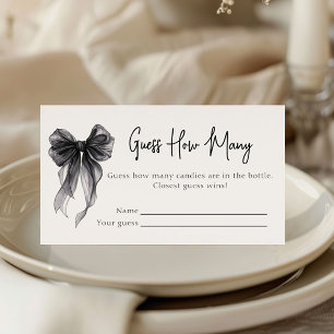 Black Bow Guess How Many Candies Bridal Shower Enclosure Card