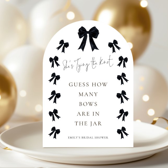 Black Bow Guess How Many Game Bridal Shower Arch Invitation (Creator Uploaded)