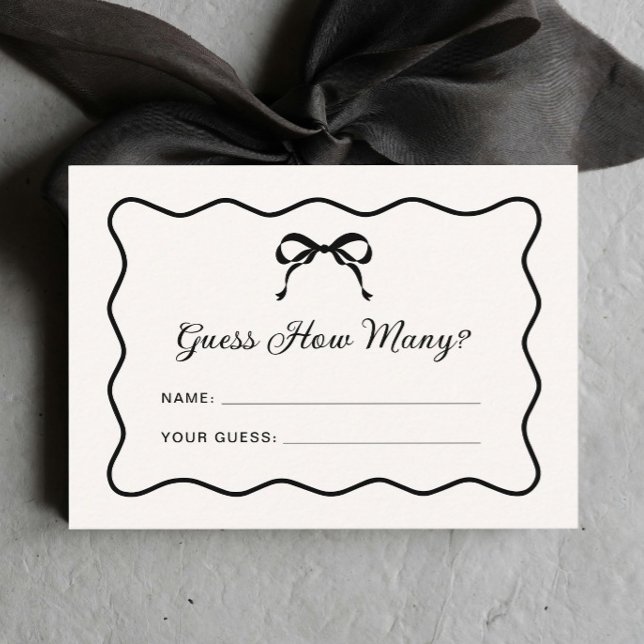Black Bow Guess How Many Game  Enclosure Card (Creator Uploaded)