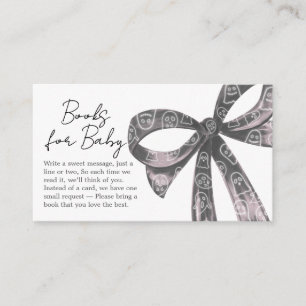 Black Bow Halloween Baby Shower Books for Baby Enclosure Card