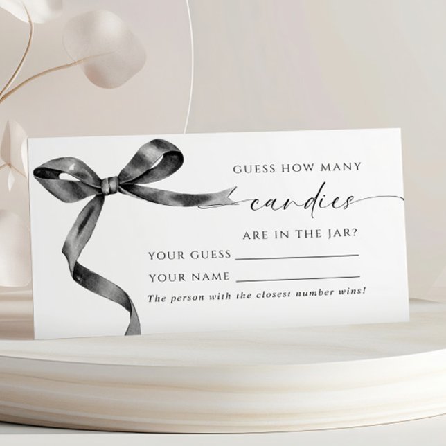 Black Bow How Many Candies Shower Game card (Creator Uploaded)