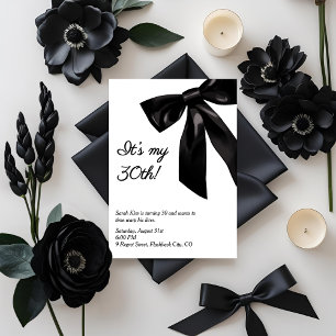 Black Bow “It’s My 30th!” Funny Adult Birthday  Invitation