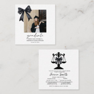 Black Bow Law University Graduation Party  Enclosure Card