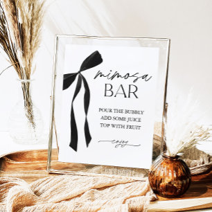Black Bow Mimosa Bar Bridal Shower Sign
