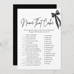 Black Bow Name That Cake Bridal Shower Game Invitation