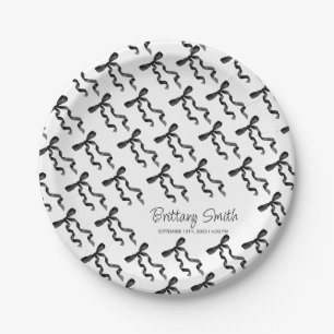 Black Bow  Paper Plate