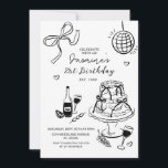 Black Bow Party Girls Night 21st Birthday invite<br><div class="desc">Birthday Party Invitation ,  hand drawn celebration,  handwritten colourful invite,  cocktail glasses illustration, 
whimsical card 30th birthday invitation, 
Hand Drawn Cocktail Invitation,  30th,  40th,  50th,  Birthday Invite, </div>