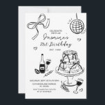 Black Bow Party Girls Night 21st Birthday invite<br><div class="desc">Birthday Party Invitation ,  hand drawn celebration,  handwritten colourful invite,  cocktail glasses illustration, 
whimsical card 30th birthday invitation, 
Hand Drawn Cocktail Invitation,  30th,  40th,  50th,  Birthday Invite, </div>