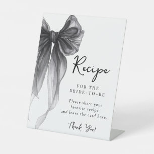 Black Bow Recipe For the Bride-to-be Sign