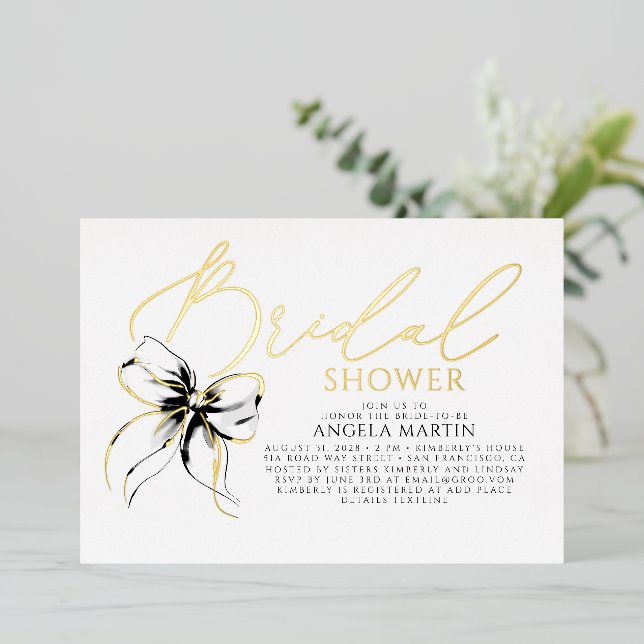 Black Bow She's Tying The Knot Bridal Shower (Standing Front)