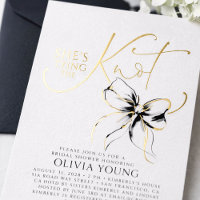 Black Bow She's Tying The Knot Bridal Shower